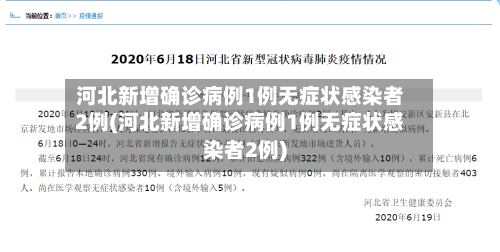 河北新增确诊病例1例无症状感染者2例(河北新增确诊病例1例无症状感染者2例)