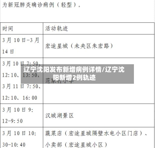 辽宁沈阳发布新增病例详情/辽宁沈阳新增2例轨迹