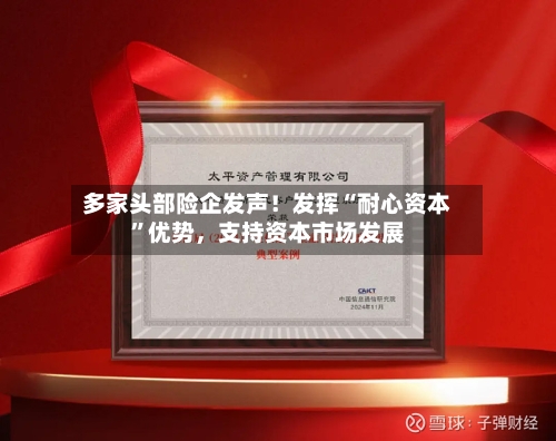 多家头部险企发声！发挥“耐心资本”优势，支持资本市场发展