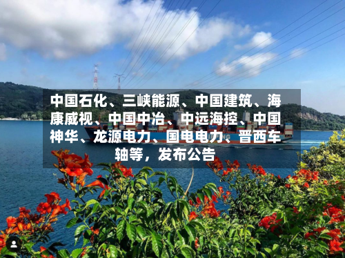 中国石化、三峡能源、中国建筑、海康威视、中国中冶、中远海控、中国神华、龙源电力、国电电力、晋西车轴等，发布公告