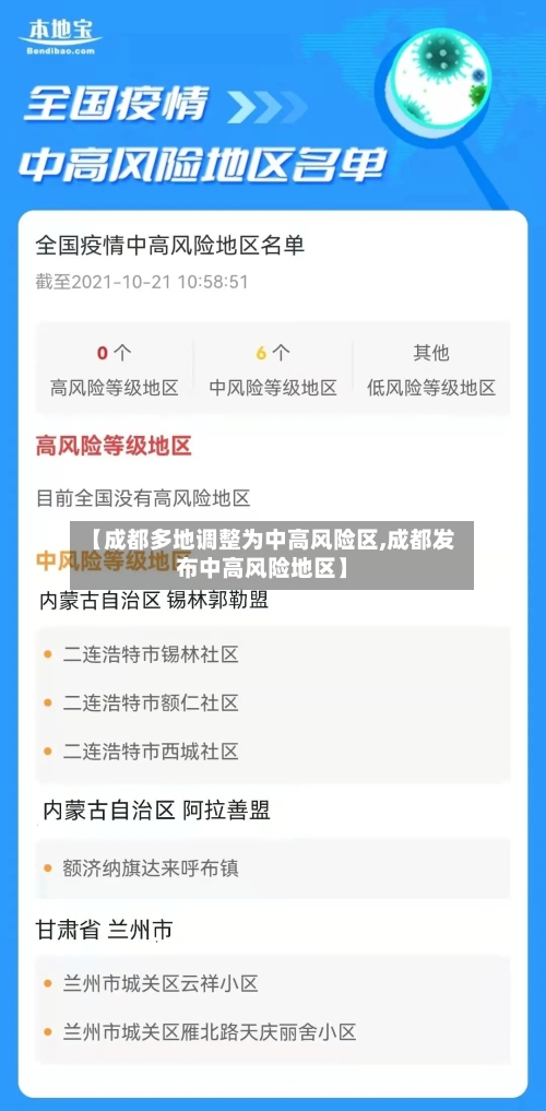 【成都多地调整为中高风险区,成都发布中高风险地区】