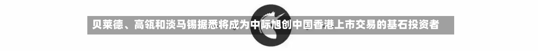 贝莱德、高瓴和淡马锡据悉将成为中际旭创中国香港上市交易的基石投资者