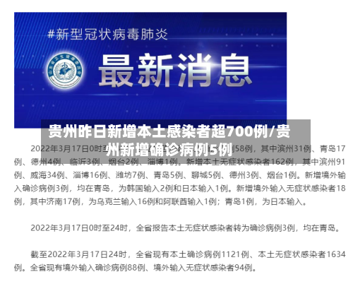 贵州昨日新增本土感染者超700例/贵州新增确诊病例5例