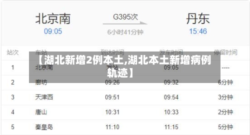 【湖北新增2例本土,湖北本土新增病例轨迹】