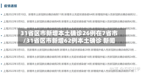31省区市新增本土确诊26例在7省市/31省区市新增62例本土确诊 新闻