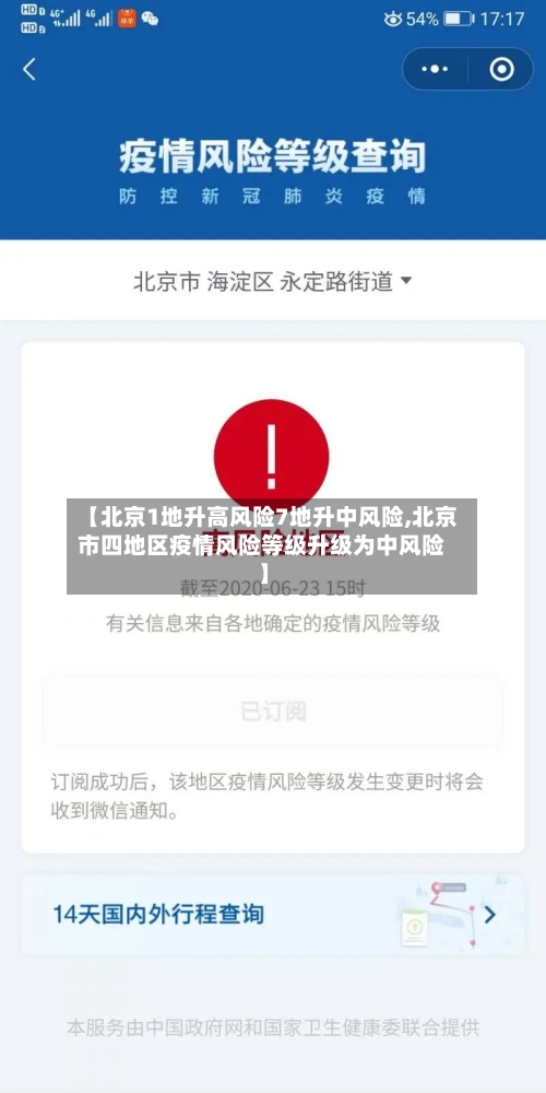 【北京1地升高风险7地升中风险,北京市四地区疫情风险等级升级为中风险】