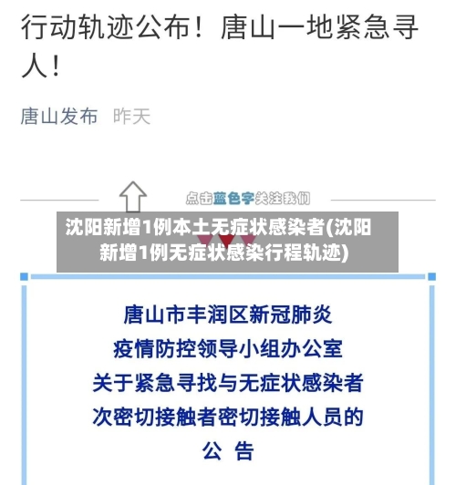 沈阳新增1例本土无症状感染者(沈阳新增1例无症状感染行程轨迹)-第2张图片