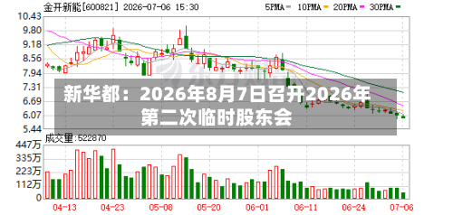 新华都：2026年8月7日召开2026年第二次临时股东会