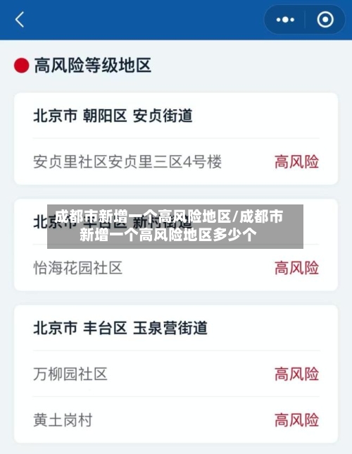 成都市新增一个高风险地区/成都市新增一个高风险地区多少个