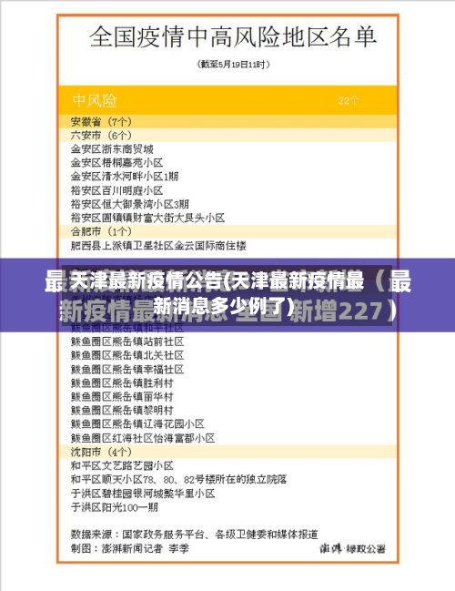 天津最新疫情公告(天津最新疫情最新消息多少例了)