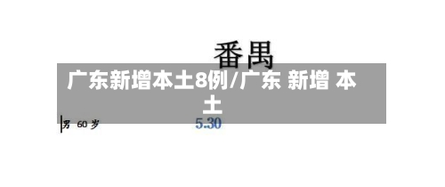 广东新增本土8例/广东 新增 本土