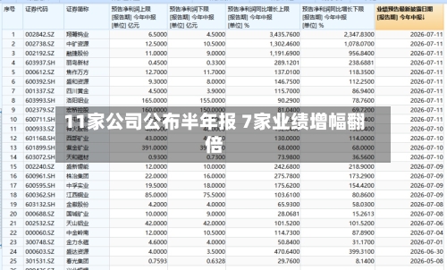 11家公司公布半年报 7家业绩增幅翻倍-第3张图片
