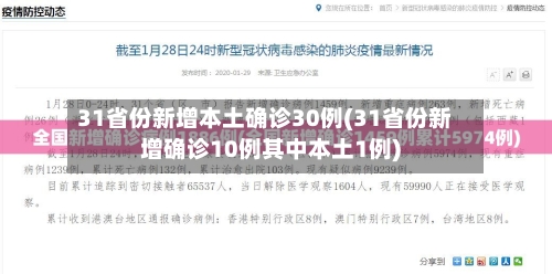 31省份新增本土确诊30例(31省份新增确诊10例其中本土1例)