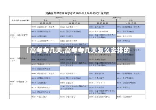 【高考考几天,高考考几天怎么安排的】