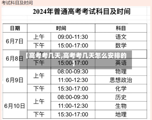 【高考考几天,高考考几天怎么安排的】-第2张图片