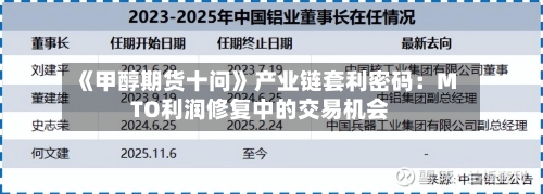 《甲醇期货十问》产业链套利密码:MTO利润修复中的交易机会-第3张图片
