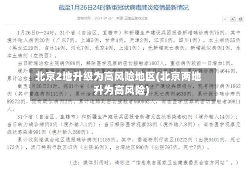 北京2地升级为高风险地区(北京两地升为高风险)