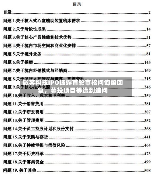 微容科技IPO披露首轮审核问询函回复	，募投项目等遭到追问-第2张图片