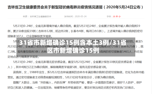 31省市新增确诊15例含本土3例/31省区市新增确诊15例-第3张图片