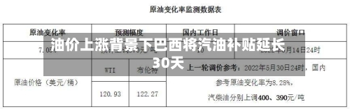 油价上涨背景下巴西将汽油补贴延长30天-第3张图片