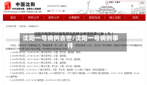 沈阳一号病例去世/沈阳一号病例事件-第2张图片