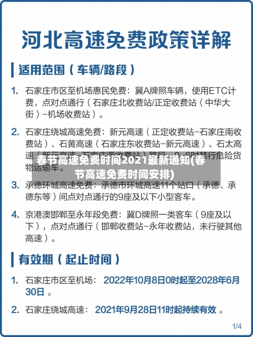 春节高速免费时间2021最新通知(春节高速免费时间安排)