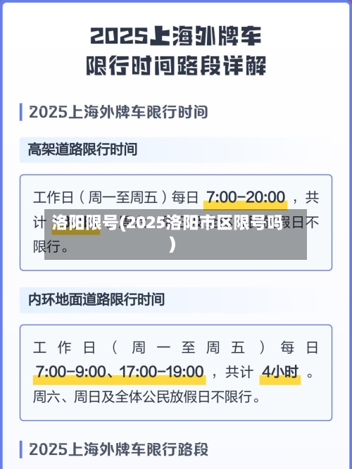 洛阳限号(2025洛阳市区限号吗)