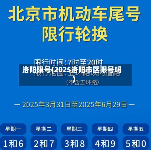 洛阳限号(2025洛阳市区限号吗)-第2张图片