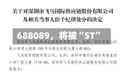 688089，将被“ST”