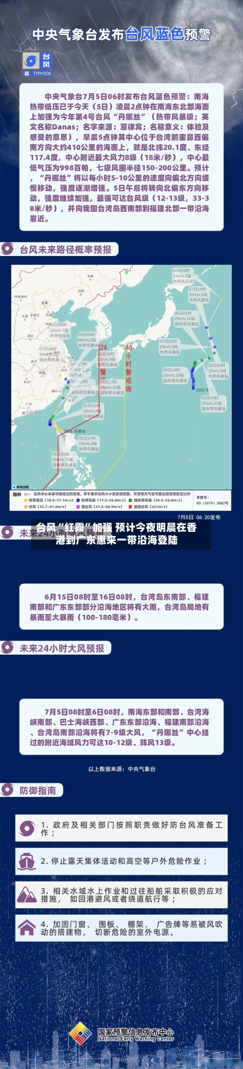 台风“红霞”加强 预计今夜明晨在香港到广东惠来一带沿海登陆