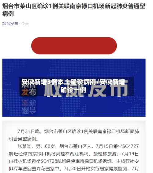 安徽新增3例本土确诊病例/安徽新增确诊一例-第3张图片