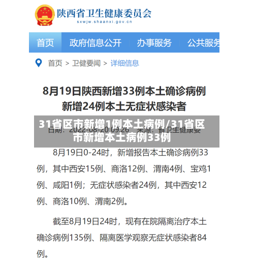 31省区市新增1例本土病例/31省区市新增本土病例33例-第2张图片