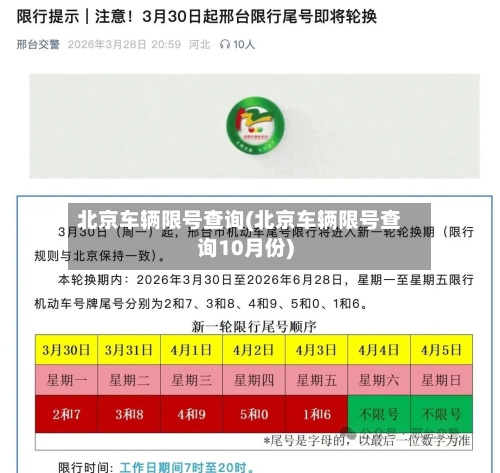 北京车辆限号查询(北京车辆限号查询10月份)-第2张图片