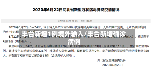 丰台新增1例境外输入/丰台新增确诊病例