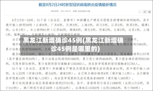 黑龙江新增确诊45例(黑龙江新增确诊45例是哪里的)-第3张图片