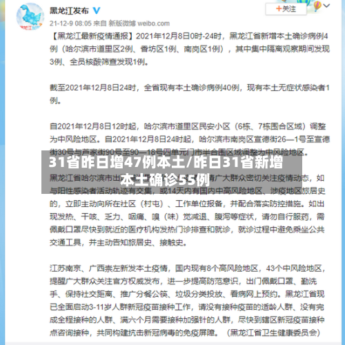 31省昨日增47例本土/昨日31省新增本土确诊55例-第2张图片