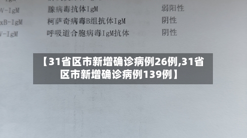 【31省区市新增确诊病例26例,31省区市新增确诊病例139例】-第3张图片