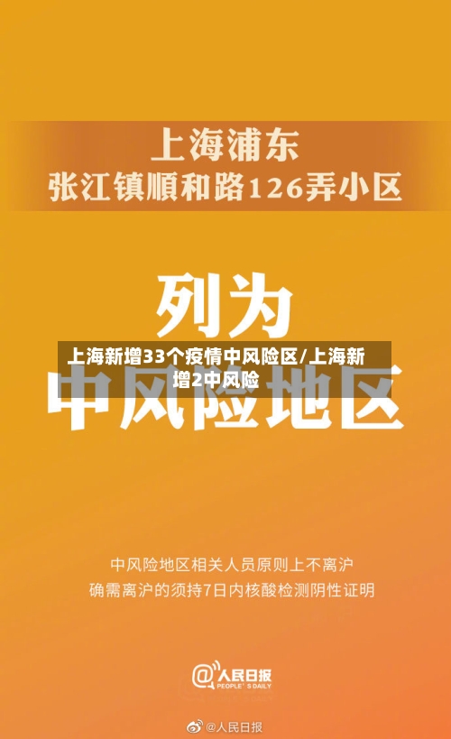 上海新增33个疫情中风险区/上海新增2中风险-第2张图片