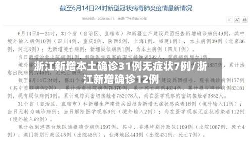 浙江新增本土确诊31例无症状7例/浙江新增确诊12例