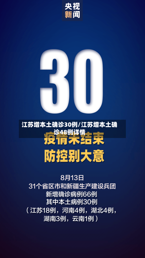 江苏增本土确诊30例/江苏增本土确诊48例详情