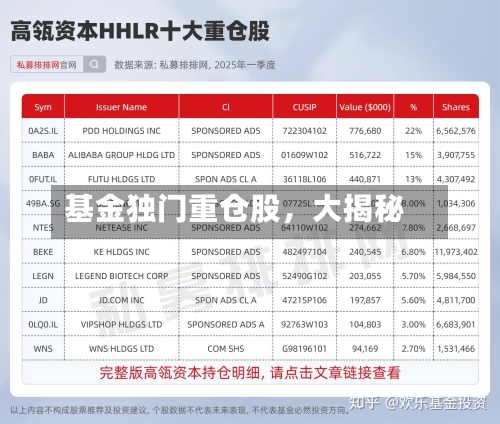 基金独门重仓股，大揭秘-第2张图片