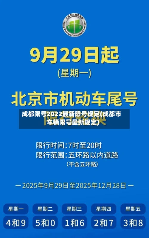 成都限号2022最新限号规定(成都市车辆限号最新规定)