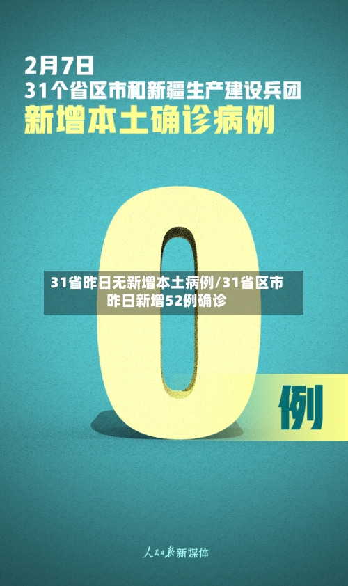 31省昨日无新增本土病例/31省区市昨日新增52例确诊