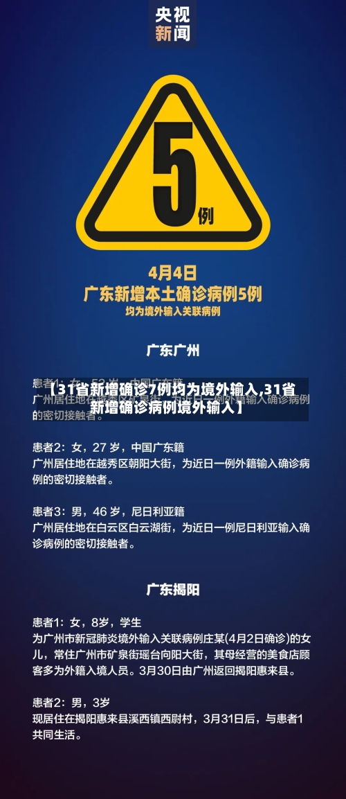 【31省新增确诊7例均为境外输入,31省新增确诊病例境外输入】