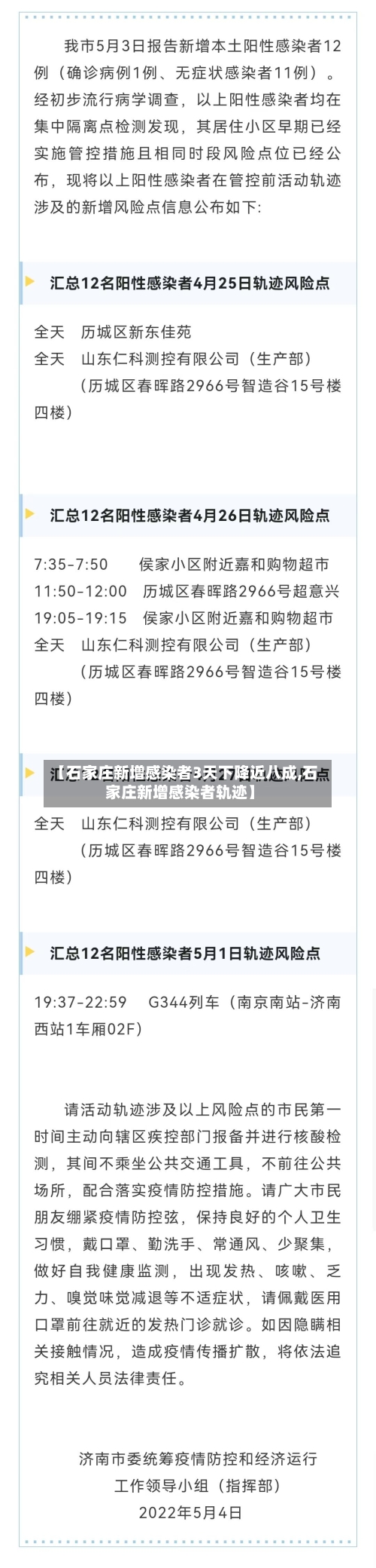 【石家庄新增感染者3天下降近八成,石家庄新增感染者轨迹】-第3张图片