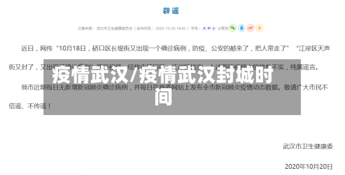 疫情武汉/疫情武汉封城时间-第2张图片