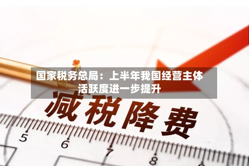 国家税务总局：上半年我国经营主体活跃度进一步提升