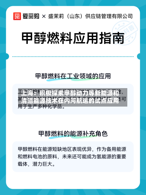 上海：积极探索甲醇动力等新能源和清洁能源技术在内河航运的试点应用