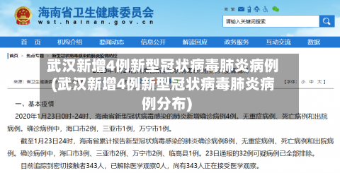 武汉新增4例新型冠状病毒肺炎病例(武汉新增4例新型冠状病毒肺炎病例分布)-第3张图片