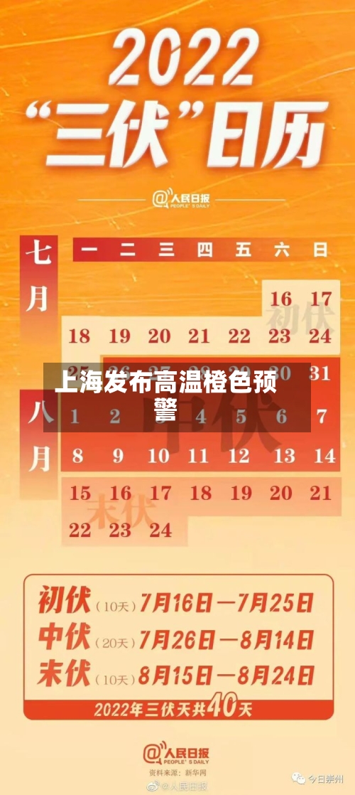 上海发布高温橙色预警